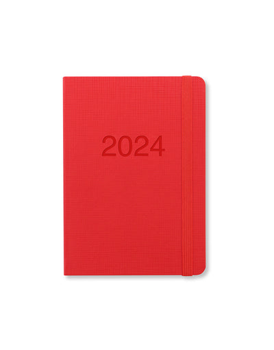 Memo A6 Week to View Diary 2024 - Multilanguage#colour_red