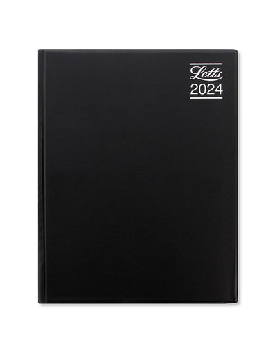 Rhino A4 Day to a Page Diary with Appointments, Notes and Planners 2024 - English#colour_black