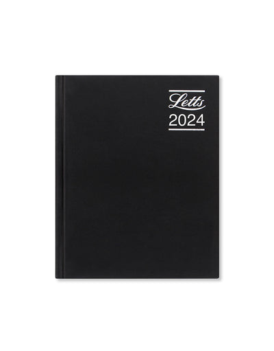 Rhino A5 Week to View Diary with Appointments, Notes and Planners 2024 Black - English#colour_black