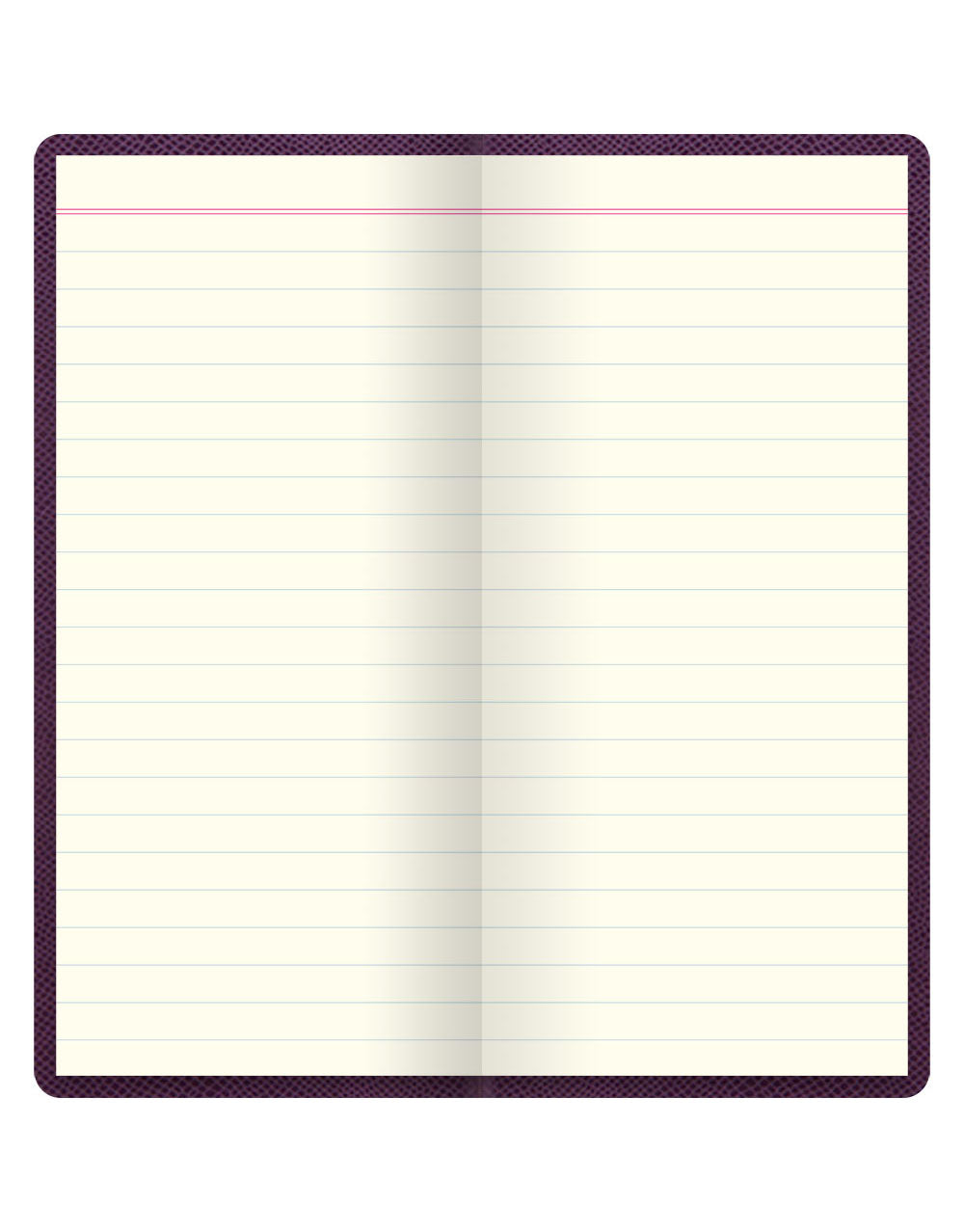 Legacy Slim Pocket Ruled Notebook Purple - Inside#colour_purple