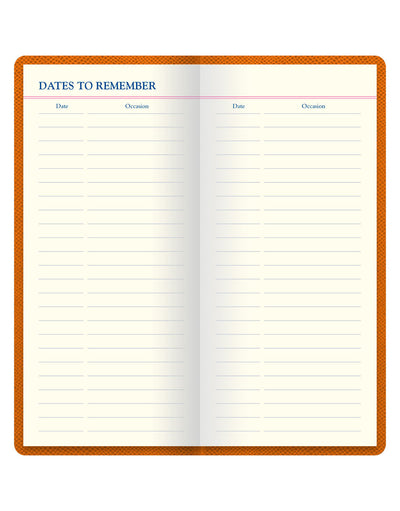 Legacy Slim Pocket Travel Journal Orange Dates to Remember#colour_orange