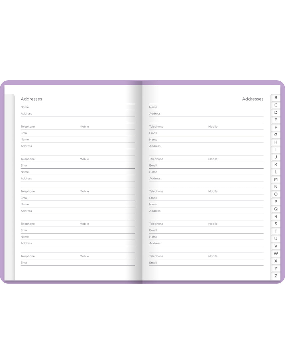 Pastel A6 Address Book Lilac#colour_lilac