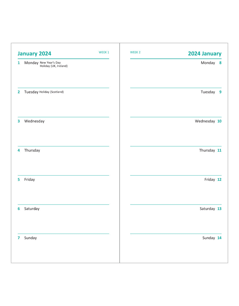 ITV Racing Slim Two Weeks to View Diary 2025