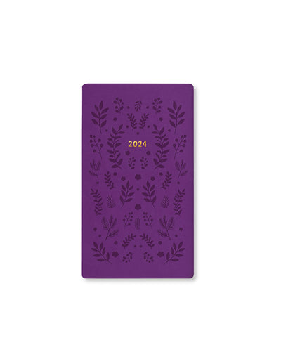 Woodland Medium Pocket Week to View Diary 2024 - Multilanguage#colour_purple