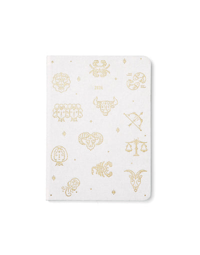 Zodiac A6 Day to a Page Diary with Appointments 2024 - Multilanguage#colour_ivory