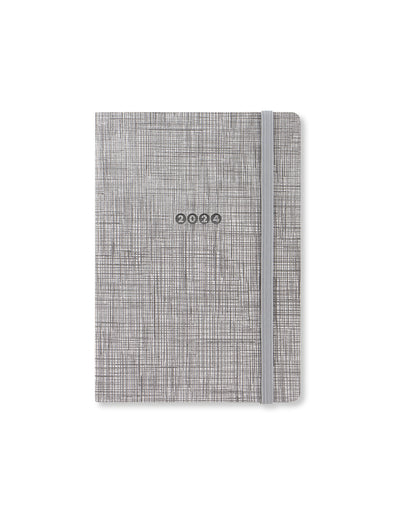 Edge A6 Week to View Diary with Notes 2024#colour_grey-grid