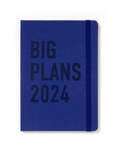 Big Plans A5 Day to a Page Diary with Appointments 2024 - Multilanguage#colour_navy