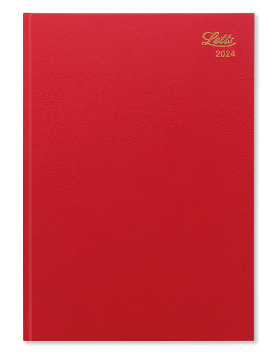 Standard A4 Day to a Page Diary 2024 - English@colour_red