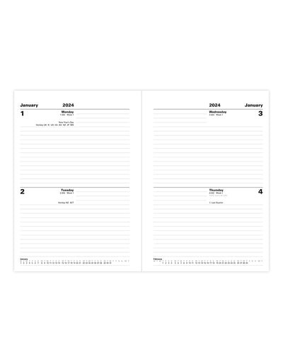 Standard A5 Day to Two Pages Diary 2024 - English#colour_black