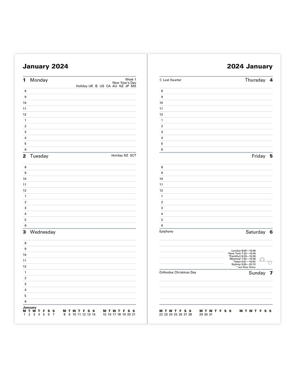 Classic Slim Week to View Diary with Appointments 2024 - English#colour_black