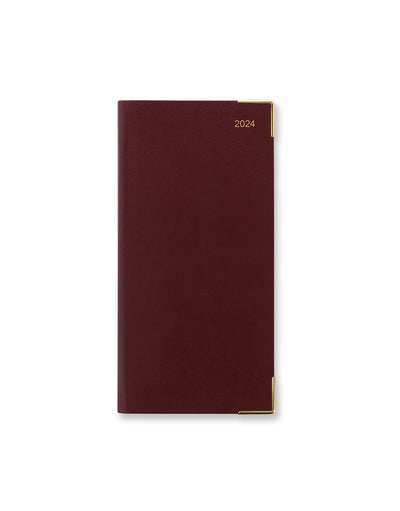 Classic Slim Week to View Diary with Appointments, Notes and Planners 2024 - English#colour_burgundy