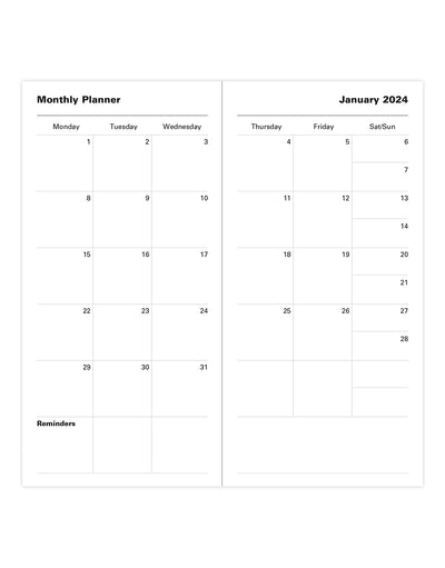 Classic Slim Week to View Diary with Appointments, Notes and Planners 2024 - English#colour_black
