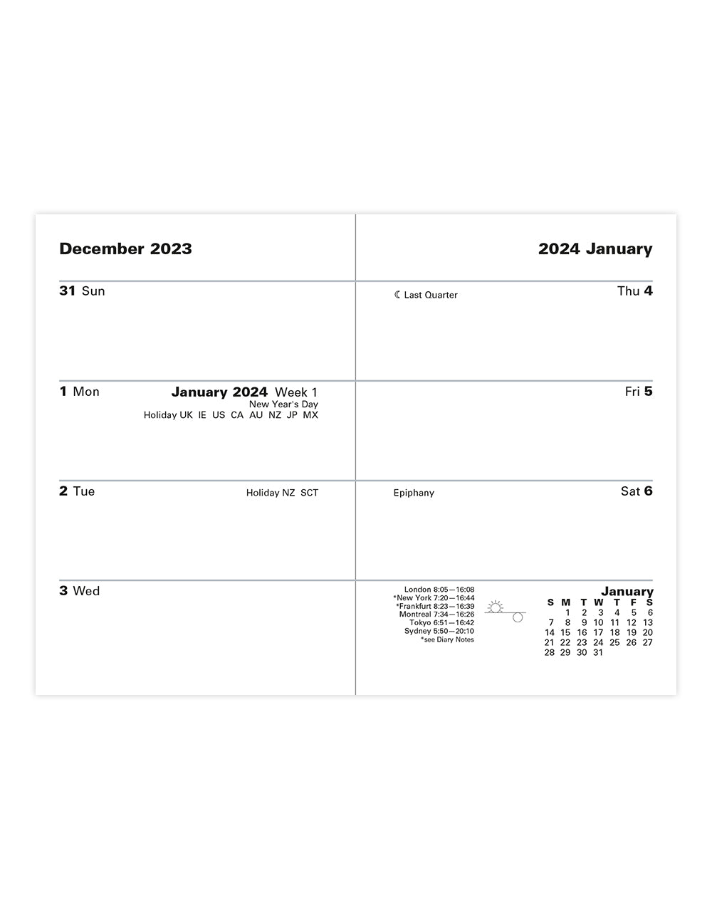 Connoisseur Mini Pocket Week to View Diary 2024 - Sunday Start - English#colour_black