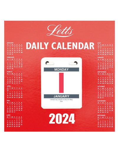 Business Daily Tear-off Desktop Calendar 2024#colour_red-black
