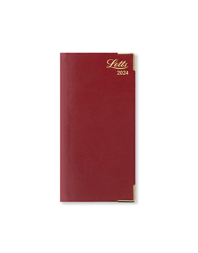 Lexicon Slim Landscape Week to View Diary with Appointments 2024 - English#colour_burgundy