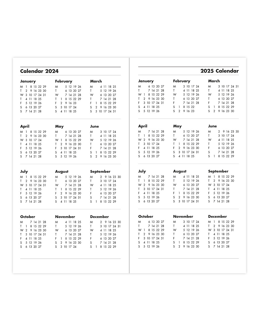 Principal Medium Pocket Week to View Diary 2024 - Sunday Start - English#colour_grey