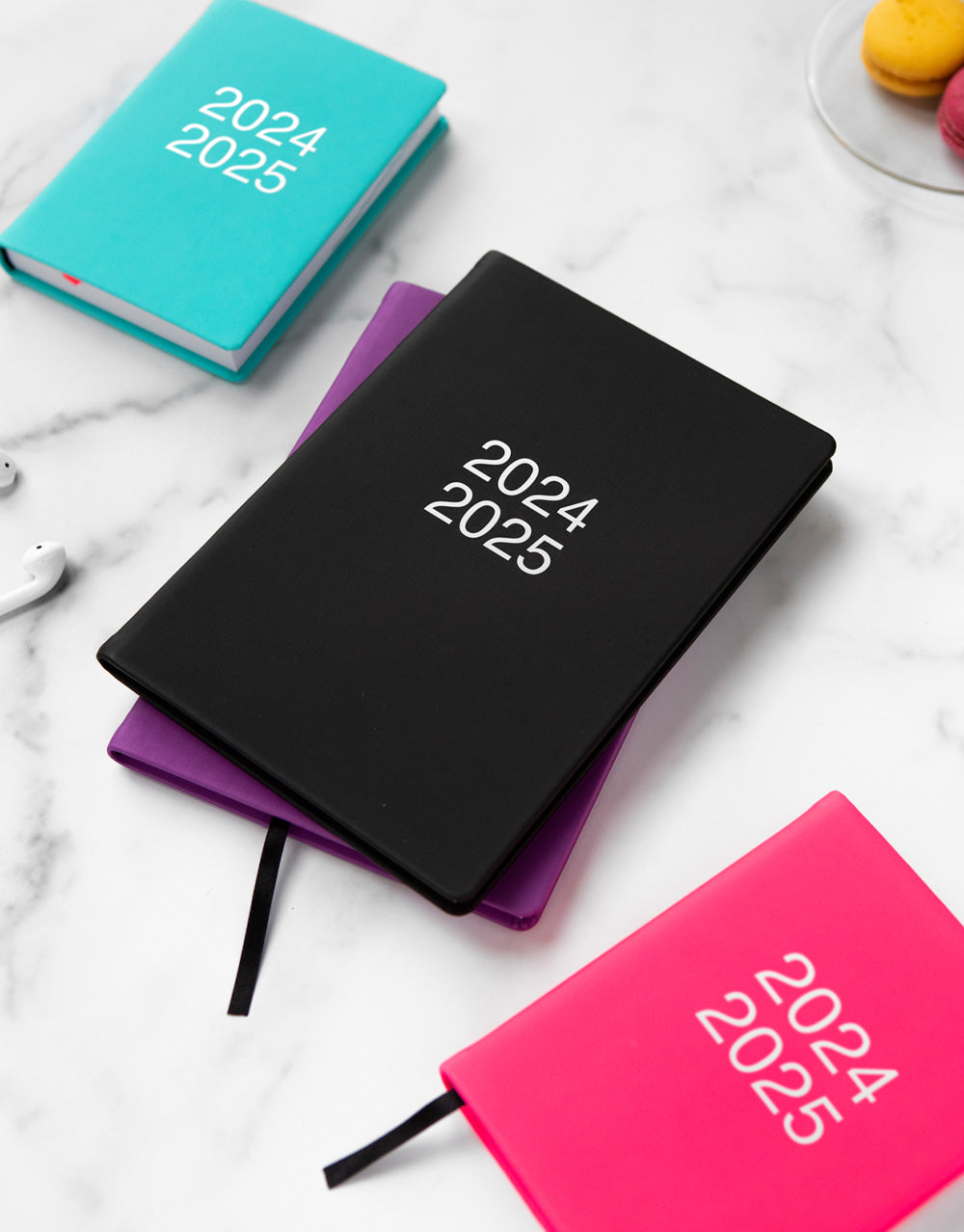 Dazzle A6 Day to a Page Diary with Appointments 2024-2025 - Multilanguage#colour_turquoise