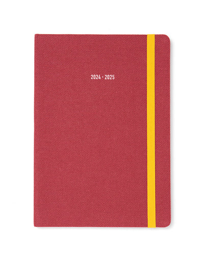 Raw A5 Week to View Diary 2024-2025 - Multilanguage#colour_berry