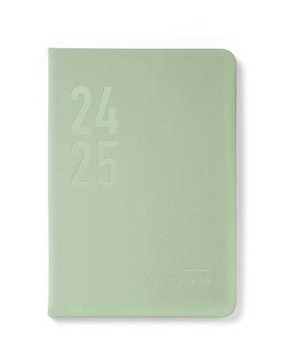 Conscious A5 Day to a Page Diary with Appointments 2024-2025 - Multilanguage#colour_sage