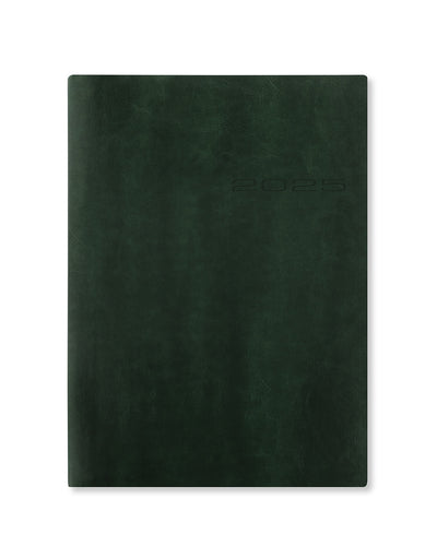 Lecassa A5 Day to a Page Diary with Appointments 2025 - Multilanguage   25-081740#colour_british-racing-green