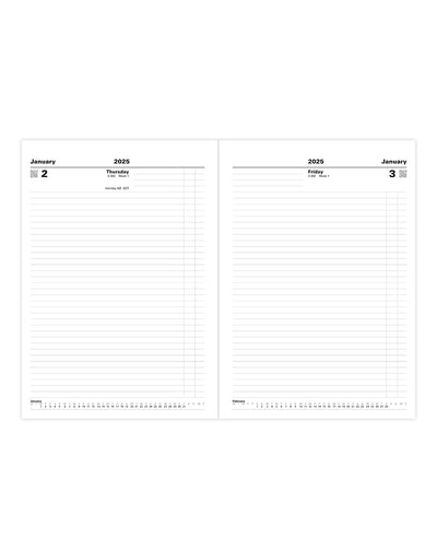 Standard A4 Day to a Page Diary 2025 - English 25-T11ZBK#colour_black