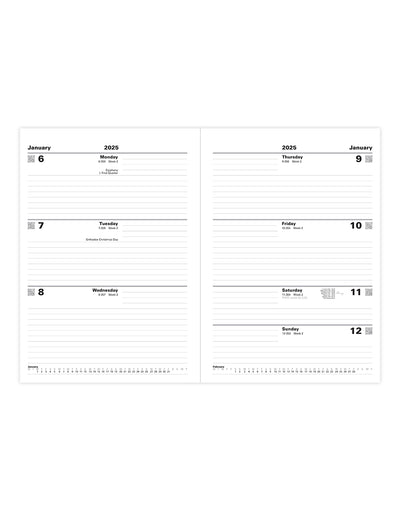 Standard A4 Week to View Diary 2025 - English 25-T31ZBK#colour_black