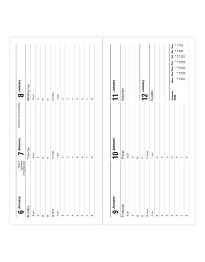 Classic Slim Landscape Week to View Diary with Appointments 2025 - English 25-T35SBK#colour_black