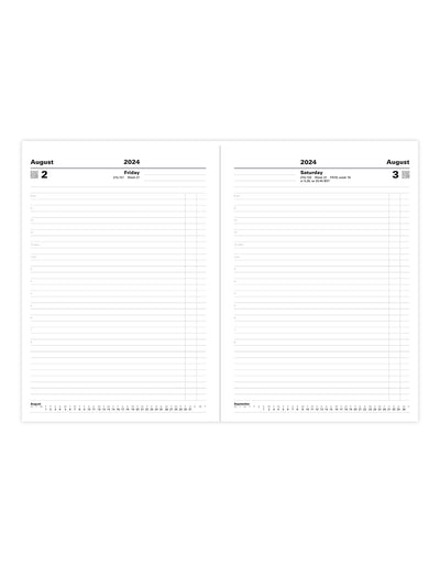 Standard A4 Day to a Page Diary with Appointments 2024-2025 - English#colour_black