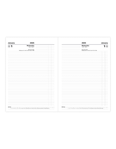 Standard A4 Day to Two Pages Diary 2025 - English 25-TC10#colour_red-black