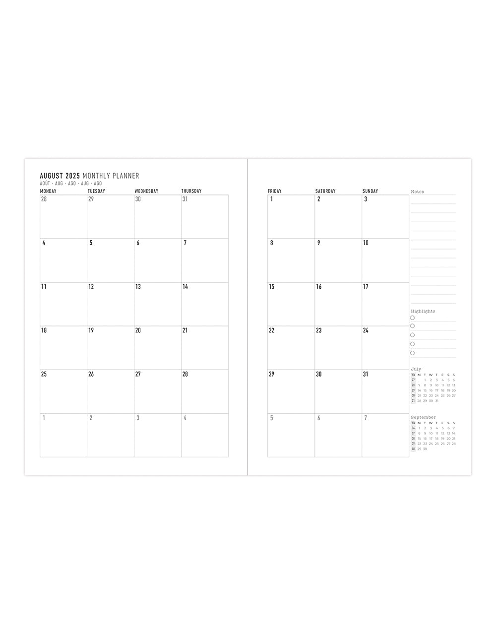 Letts Botanics A5 Week to View Diary 2025-2026 - Multilanguage 26-031918 #colour_green