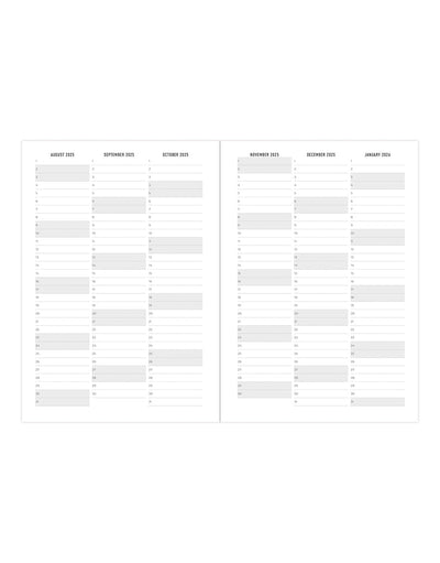 Letts Botanics A5 Week to View Diary 2025-2026 - Multilanguage 26-031919 #colour_plum