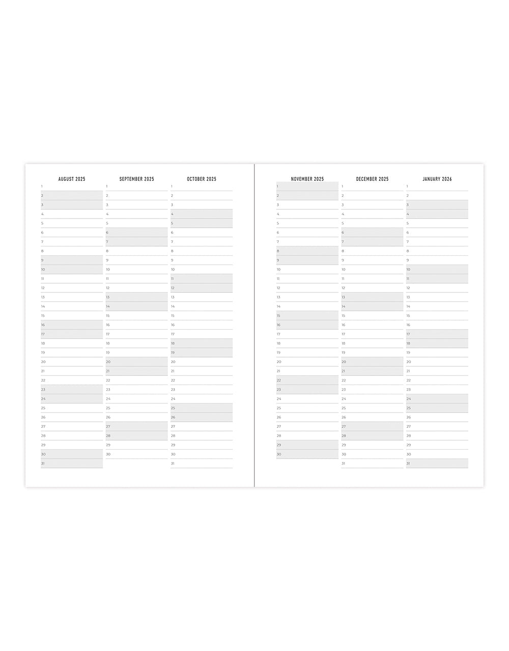 Letts Botanics A6 Week to View Diary 2025-2026 - Multilanguage 26-031924 #colour_green