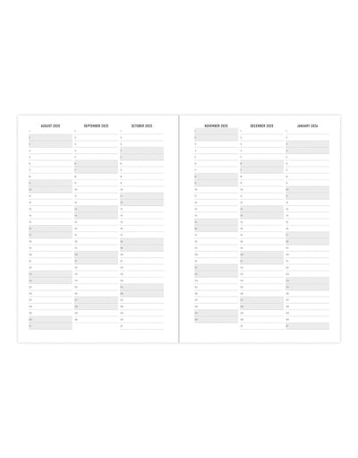 Letts Botanics A6 Week to View Diary 2025-2026 - Multilanguage 26-031924 #colour_green