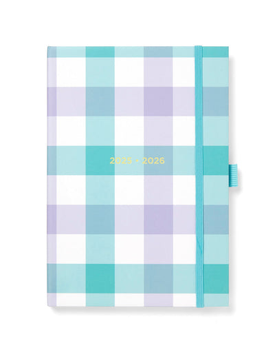 Gingham A5 Week to View Diary 2025-2026 - Multilanguage
