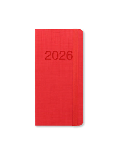 Letts of London Memo Slim Week to View Diary 2026 - Multilanguage Red 26-080261 #colour_red