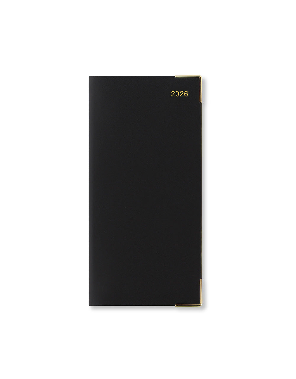 Letts of London Roma Slim Landscape Week to View Leather Diary with Appointments 2026 - English Black 26-081233 #colour_black