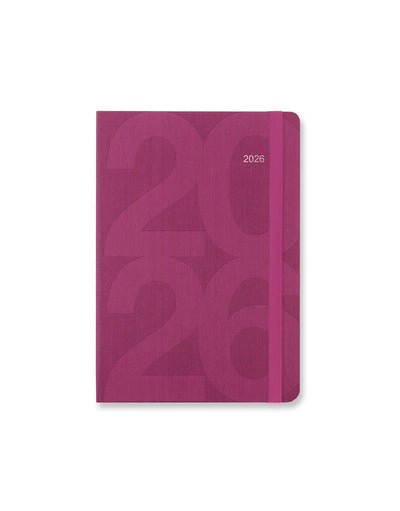 Letts of London Block A6 Week to View Diary 2026 - Multilanguage Pink 26-081667 #colour_pink