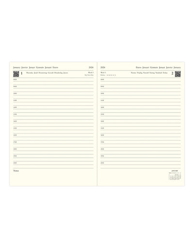 Letts of London Lecassa A5 Day to a Page Diary with Appointments 2026 - Multilanguage Navy 26-081739 #colour_navy