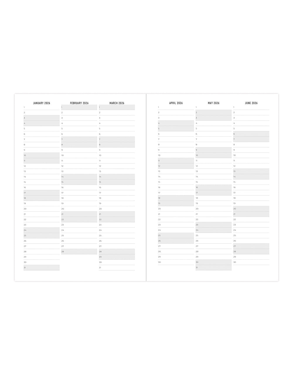 Letts of London Raw A5 Week to View Diary 2026 - Multilanguage Grey 26-082307 #colour_grey