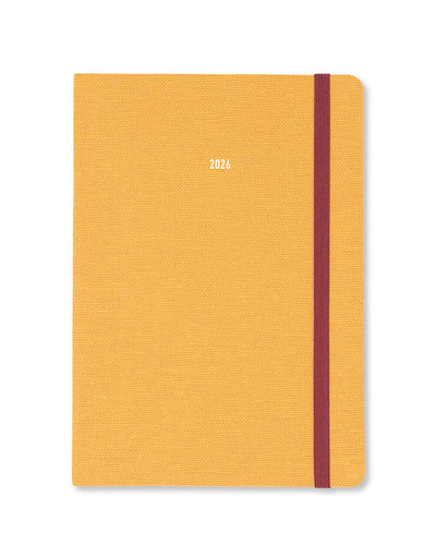 Letts of London Raw A5 Week to View Diary 2026 - Multilanguage Mustard 26-082309 #colour_mustard