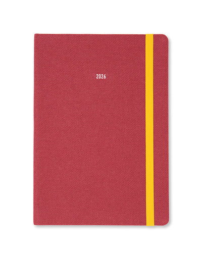 Letts of London Raw A5 Week to View Diary 2026 - Multilanguage Berry 26-082310 #colour_berry