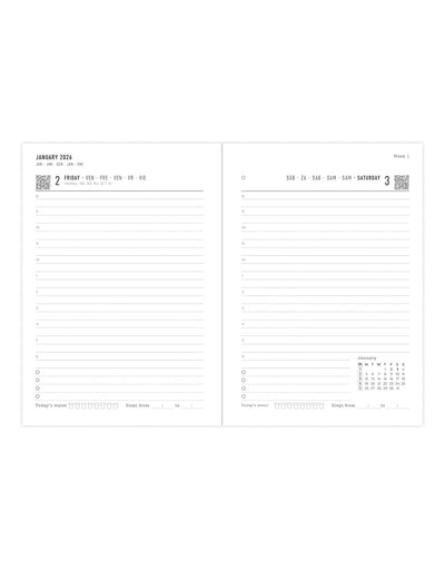 Letts of London Conscious A6 Day to a Page Diary with Appointments 2026 - Multilanguage Rosewater 26-082414 #colour_rosewater