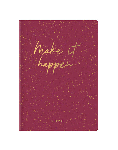 Letts of London Inspire A5 Week to View Diary 2026 - Multilanguage Plum 26-082485 #colour_plum