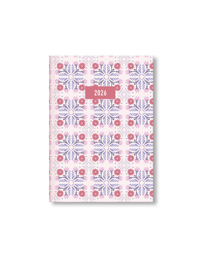 Letts of London Morocco A6 Week to View Diary 2026 - Multilanguage Pink 26-082496 #colour_pink