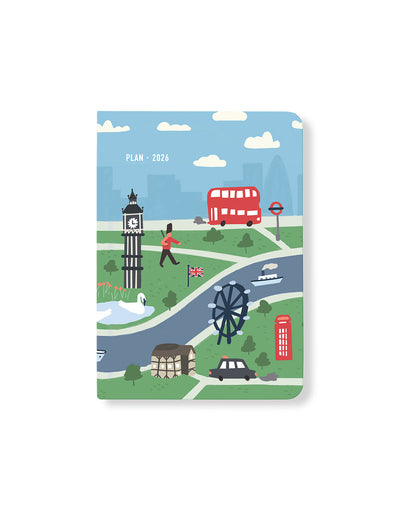 Letts of London Wanderlust A6 Week to View Diary 2026 - Multilanguage London 26-082509 #colour_london