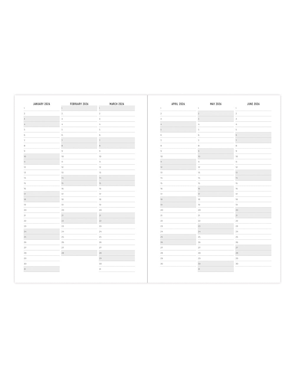 Letts of London Gradient A6 Week to View Diary 2026 - Multilanguage Blue 26-082577 #colour_blue