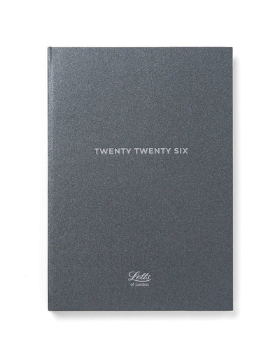 Letts of London Titanium A5 Day to a Page Diary with Appointments 2026 - Multilanguage Charcoal 26-082585 #colour_charcoal