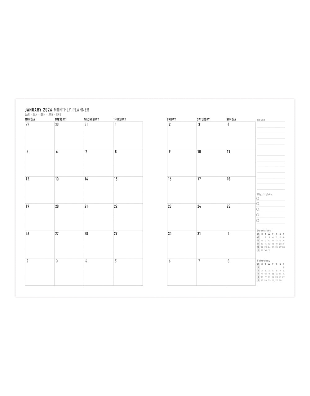 Letts of London Titanium A5 Day to a Page Diary with Appointments 2026 - Multilanguage Silver 26-082586 #colour_silver