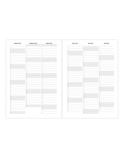 Letts of London Titanium A6 Day to a Page Diary with Appointments 2026 - Multilanguage Charcoal 26-082592 #colour_silver