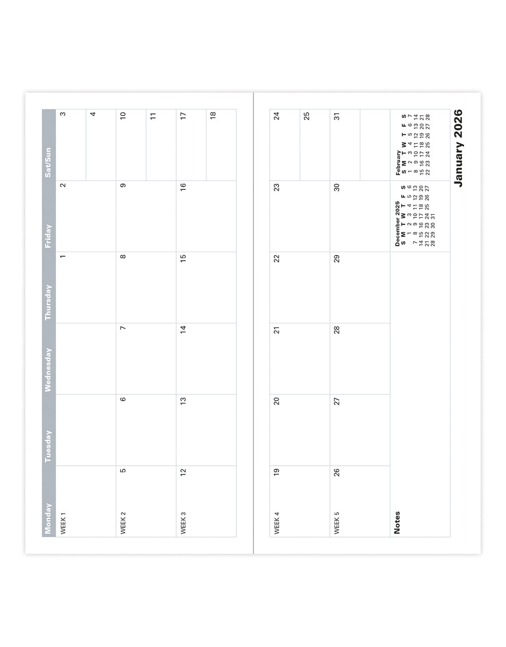 Letts of London Classic Slim Landscape Month to View Diary 2026 - English Blue 26-C12SBE #colour_dark-blue